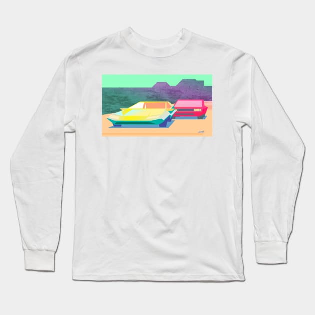 Retro Style Cars Long Sleeve T-Shirt by nagare017